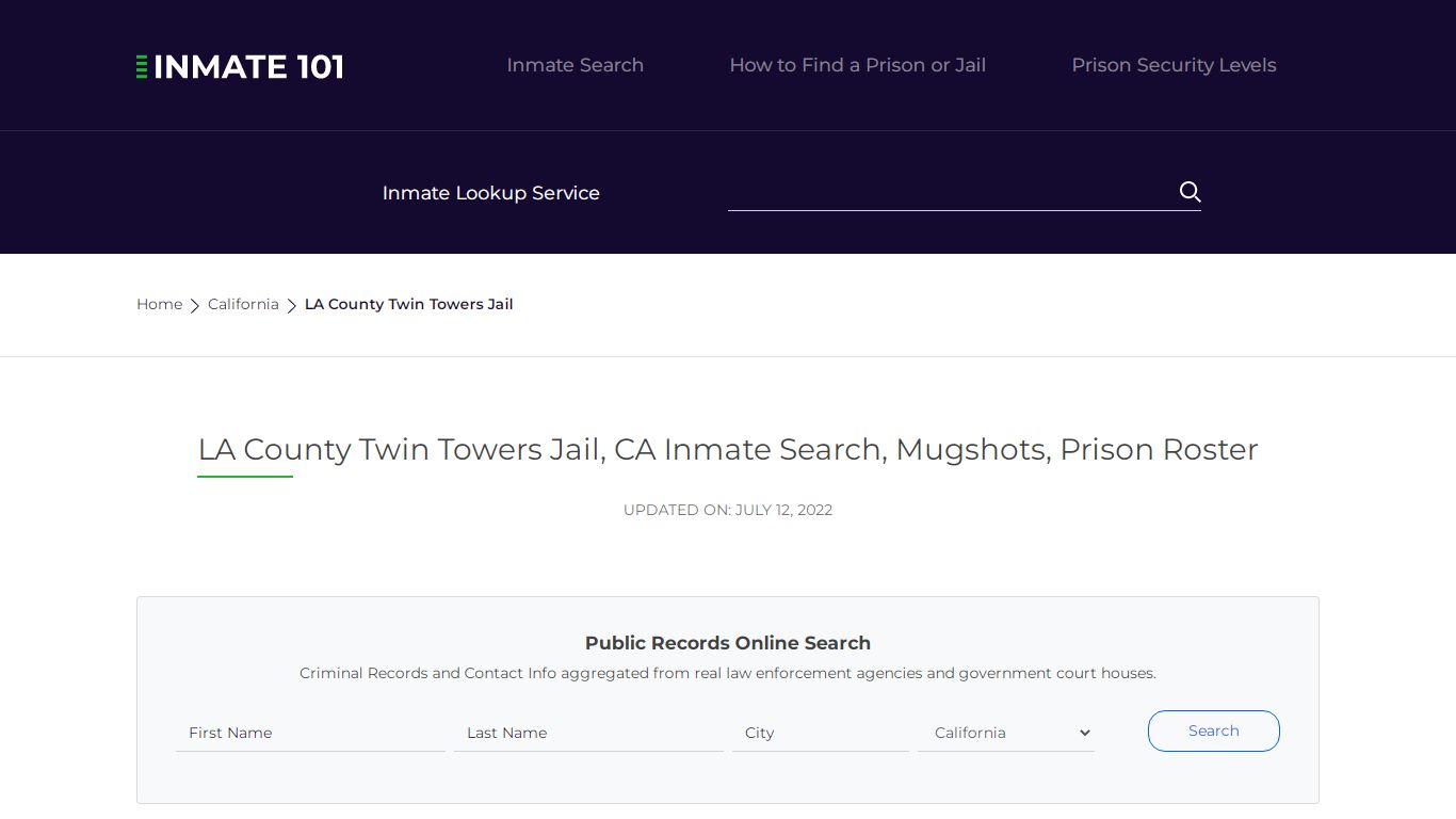 LA County Twin Towers Jail, CA Inmate Search, Mugshots, Prison Roster ...