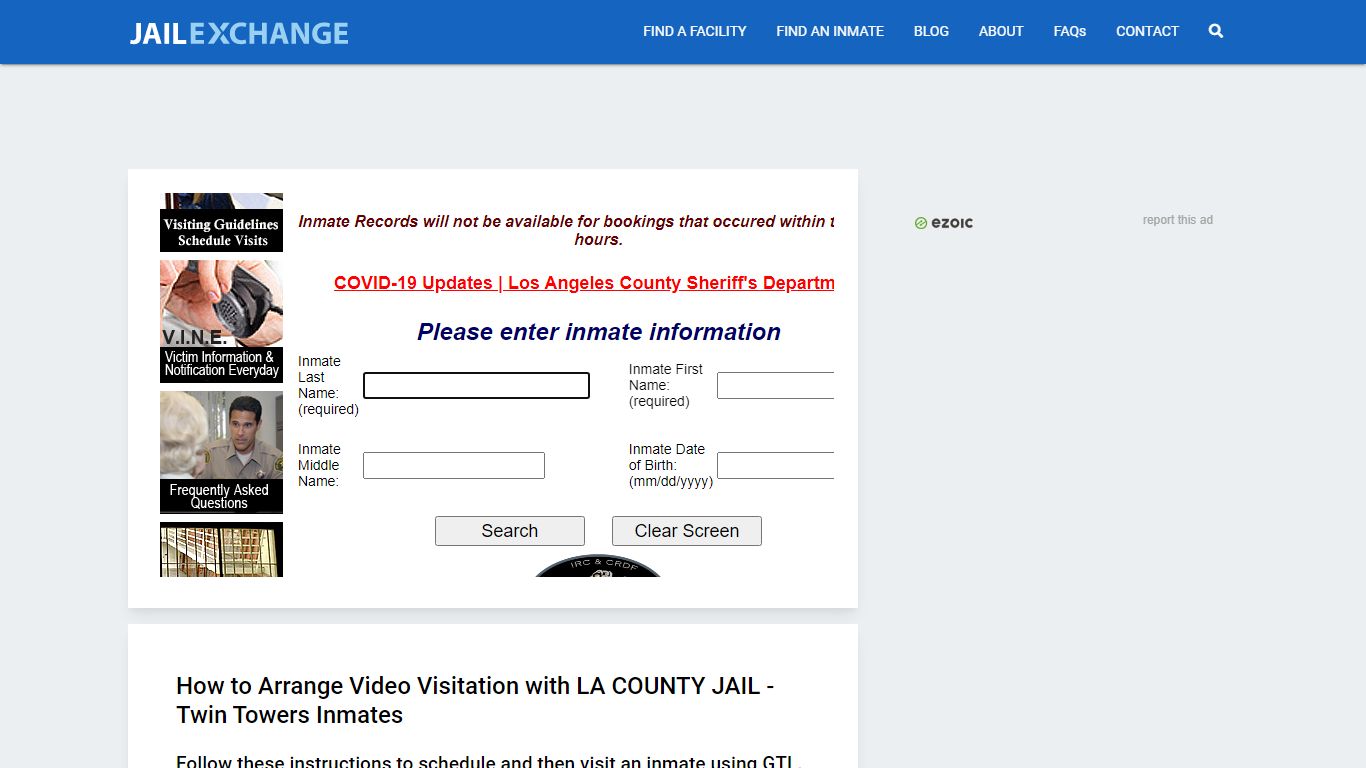 Los Angeles County Inmate Search | Arrests & Mugshots | CA - JAIL EXCHANGE